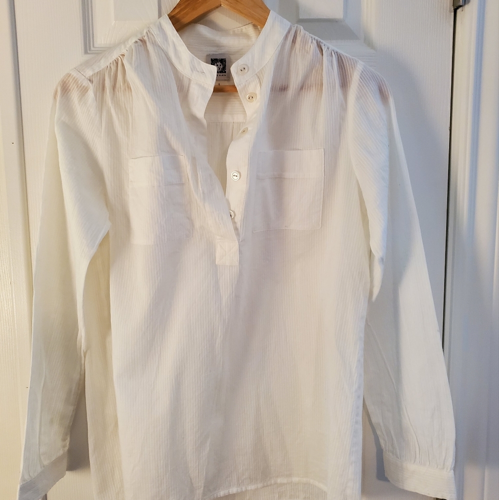 Anne Klein White semi-sheer blouse